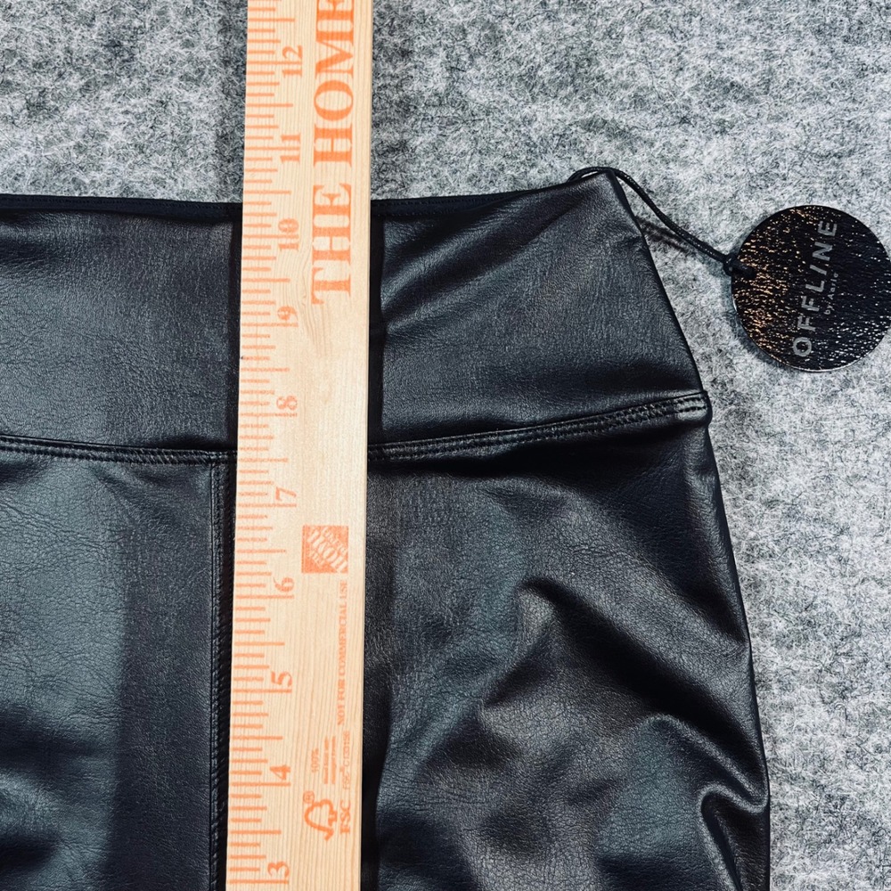 OFFLINE by Aerie Faux Leather Leggings Womens XS Black Real Luxe Hi-Rise Edgy - Picture 9 of 10